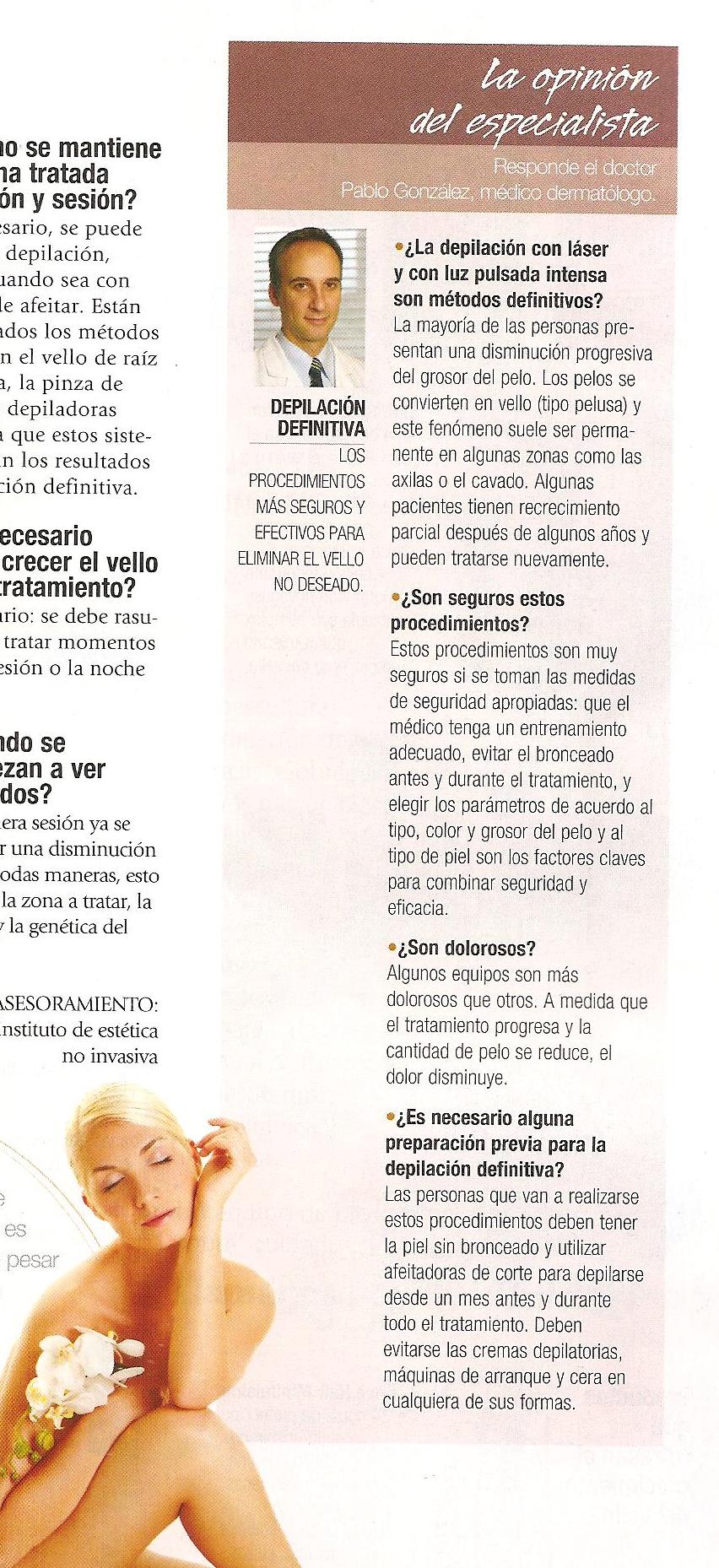 Depilación láser- Buena Salud Noviembre 2009 Depilación láser- Buena Salud Noviembre 2009