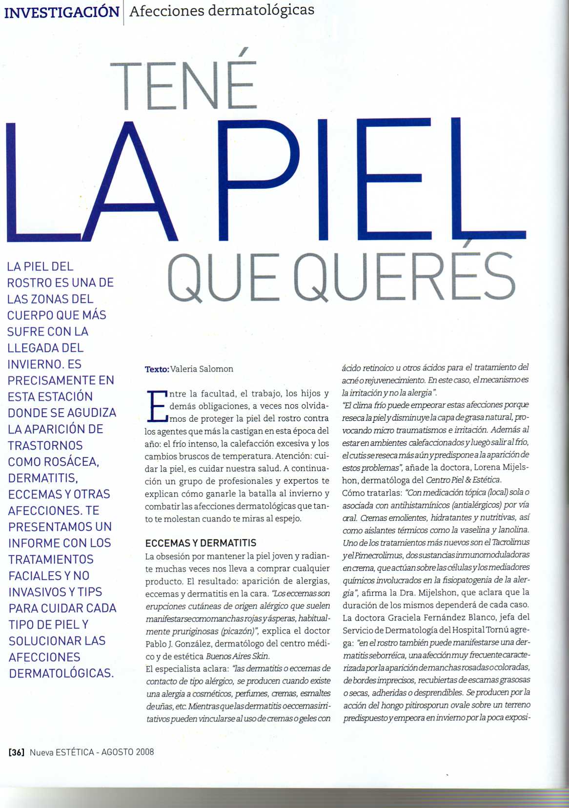 Tené la piel que querés-Nueva Estética Agosto 2008