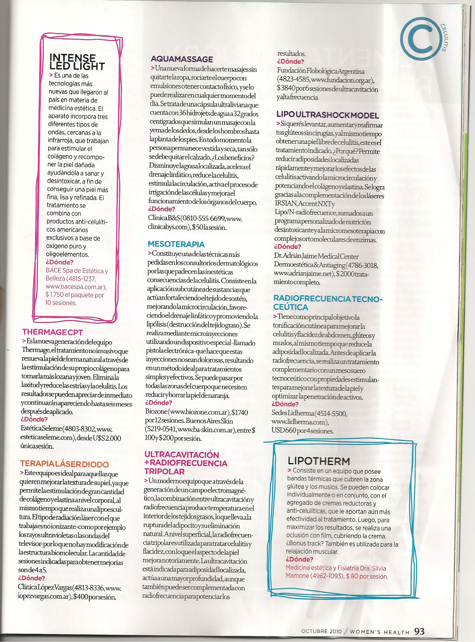 Buenos Aires Skin en Women´s health Octubre 2010 Buenos Aires Skin en Women´s health Octubre 2010