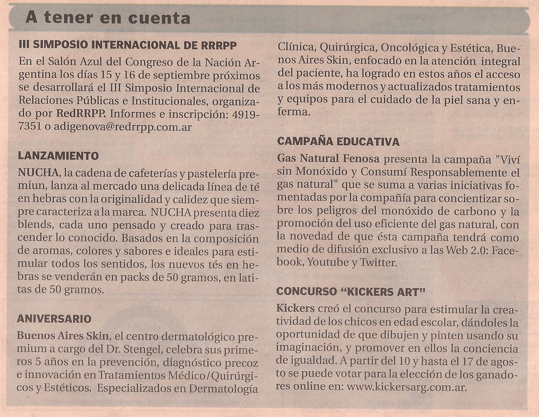 Buenos Aires Skin en El Cronista Comercial 09/08/11