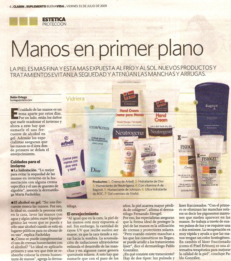 Manos en primer plano- Diario Clarín 31/7/09 Manos en primer plano- Diario Clarín 31/7/09